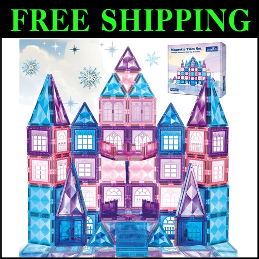 102-Piece Frozen Princess Castle Magnetic Building Blocks - STEM Educational Toy