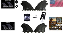Load image into Gallery viewer, Quad 4 Surfboard Fins - Lightweight Honeycomb Design with Fin Kit &amp; Travel Bag