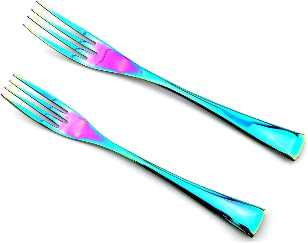 20-Piece Luxury Iridescent Flatware Set - Elegant Stainless Steel Silverware