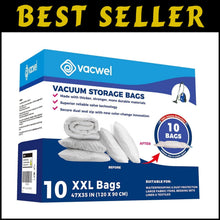Load image into Gallery viewer, 10-Pack XXL Vacuum Storage Bags 47x35in - Save Space for Comforters &amp; Clothing