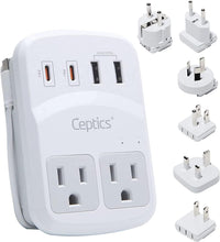 Load image into Gallery viewer, Multi-Device Travel Adapter with Quick Charge 3.0 - Compact &amp; Lightweight Design