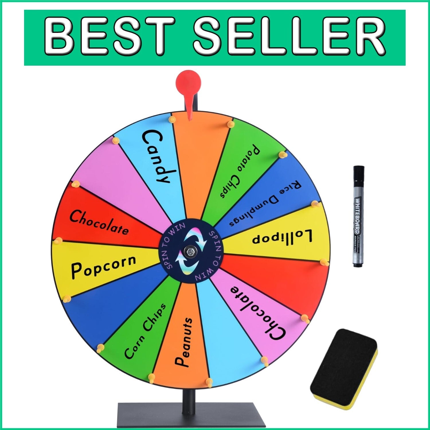 Portable 16" Prize Wheel with Clicker - Ideal for Trade Shows & Gatherings