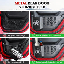 Load image into Gallery viewer, 2PCS Metal Rear Door Pocket Organizer - Jeep Wrangler JL JLU &amp; Gladiator JT Fit