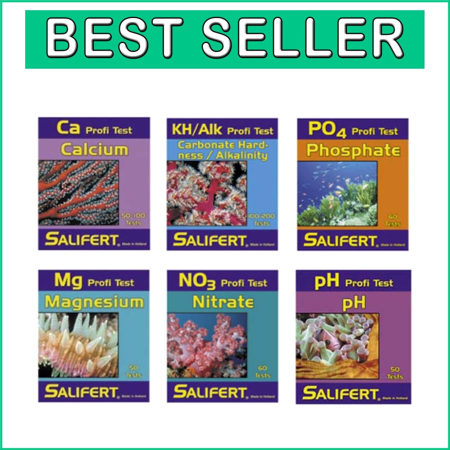 Aquarium Master Test Kit for Saltwater - 6 Tests for a Vibrant Marine Ecosystem