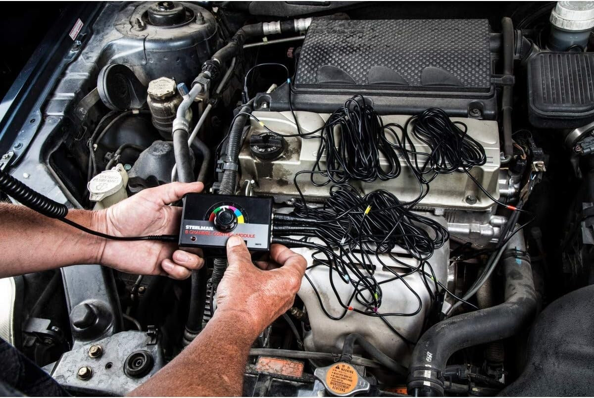 Versatile Automotive Noise Locator with Color-Coded Microphones & Headphones