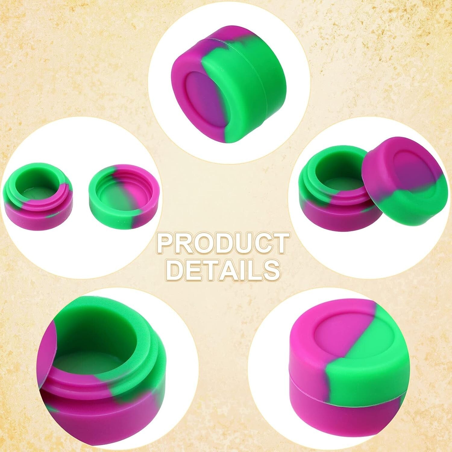 Durable 3ml Silicone Wax Containers - Ideal for Home Kitchen Travel Storage