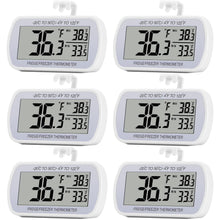 Load image into Gallery viewer, Environmentally Friendly Digital Refrigerator Thermometers - 6 Pack Waterproof