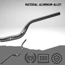 Load image into Gallery viewer, Ergonomic Aluminum Alloy High Riser Handlebar – 780mm Length, Black Finish