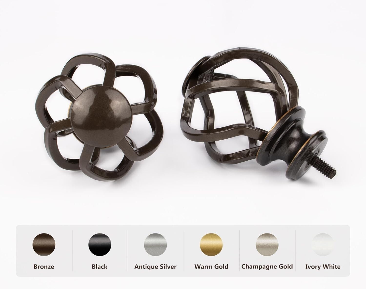 Artistic Bronze Curtain Rods with Twisted Finials - Adjustable 72 to 144 Inches