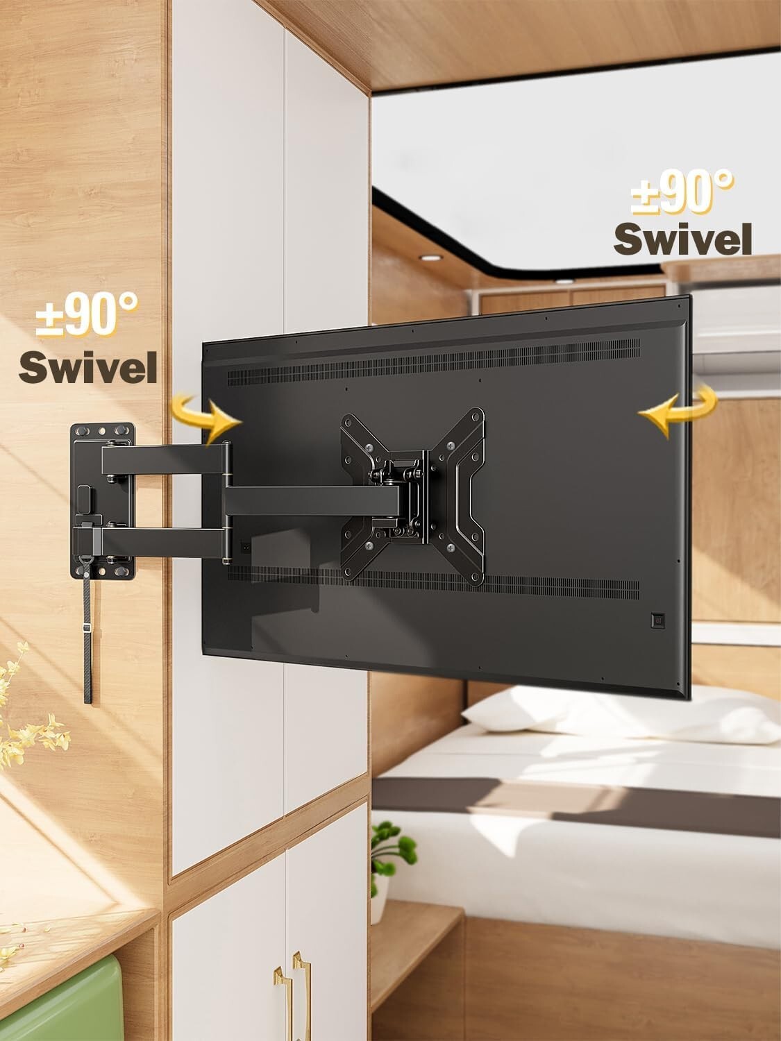 Innovative RV TV Mount with Locking Mechanism - 17-43 Inch Full Motion Design