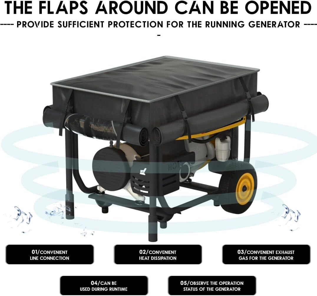 100% Waterproof Heavy Duty Generator Cover – Double Layer Protection, 32x24x24