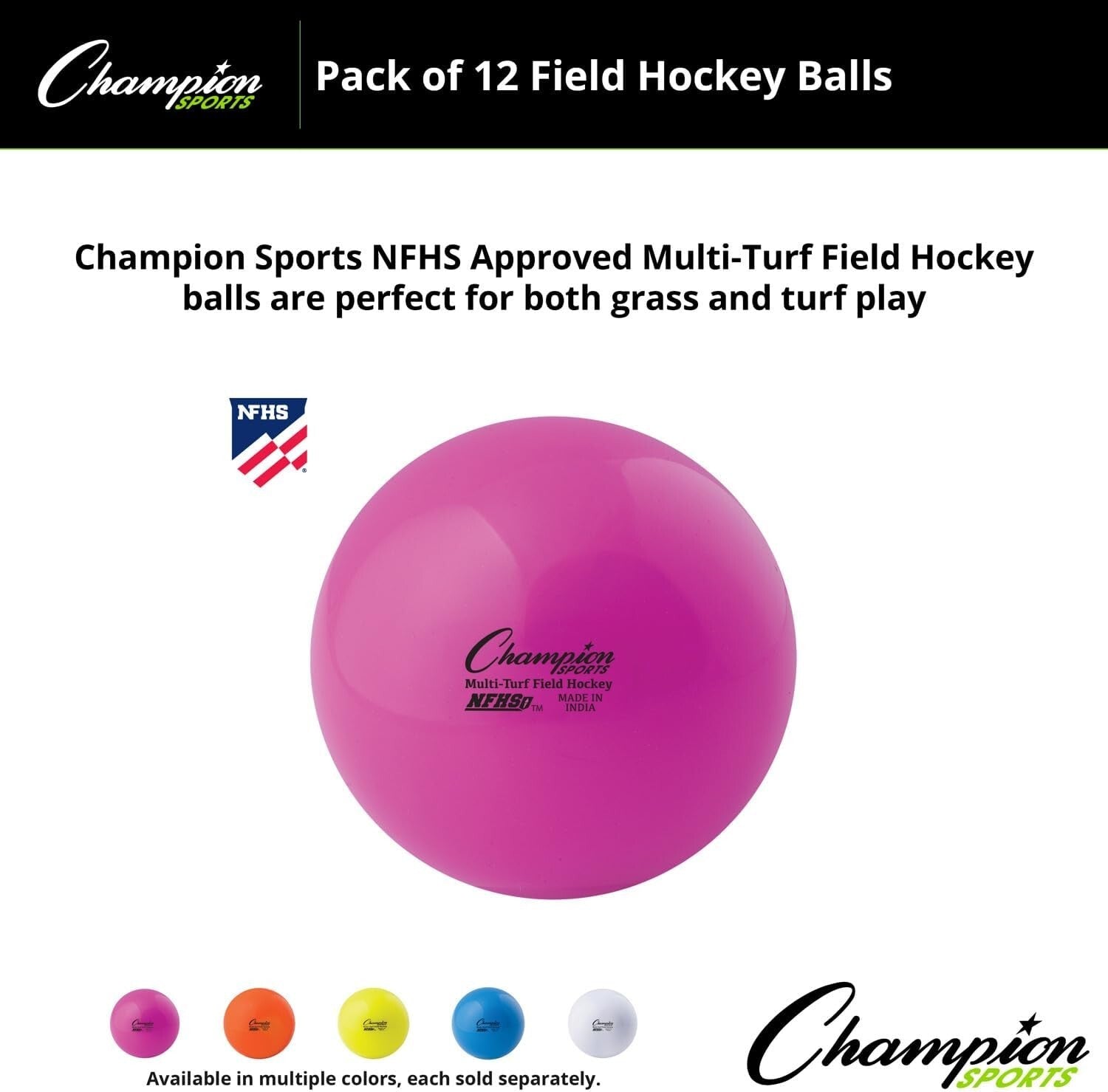 Official NFHS Field Hockey Balls – 12 Pack, Perfect for Practice and Competition