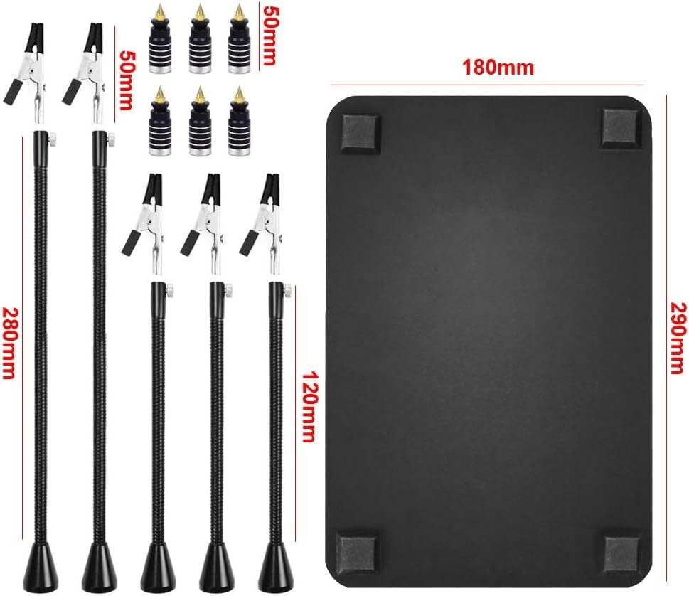 Versatile DIY Soldering Station: 5 Arms with Secure Alligator Clips and Holders
