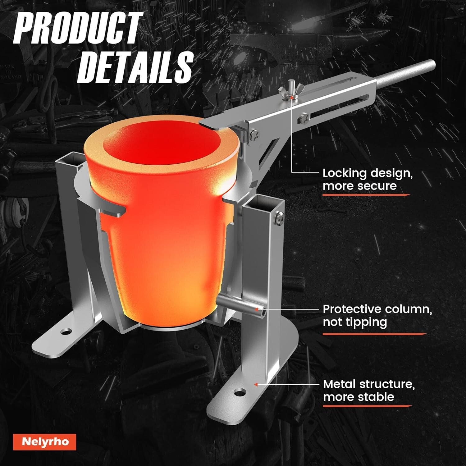 Professional-Grade Graphite Crucible Set with Tongs - Perfect for Casting 6kg