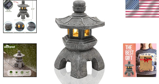 Charming Painted Polyresin Lantern Statue - Perfect for Indoor & Outdoor