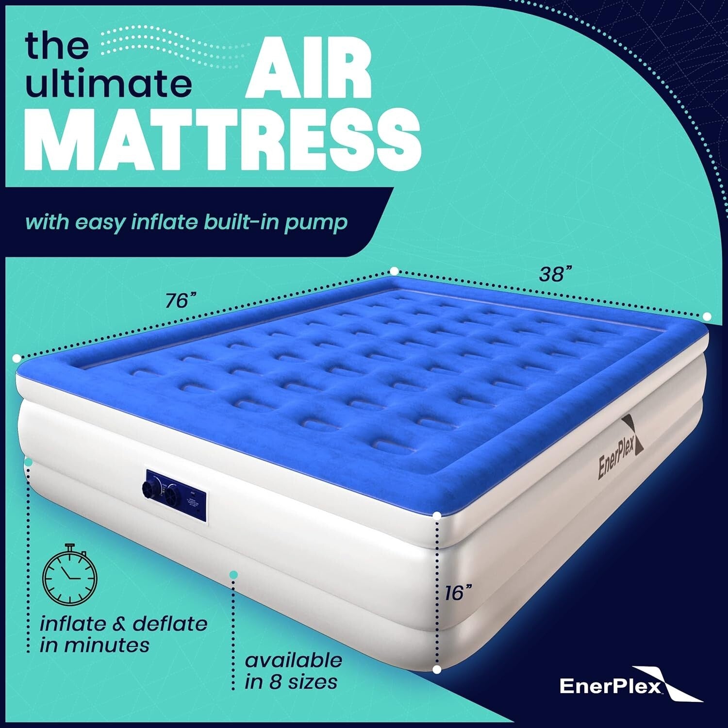 Durable Twin Air Mattress with Built-In Pump – Perfect for Camping & Home Use