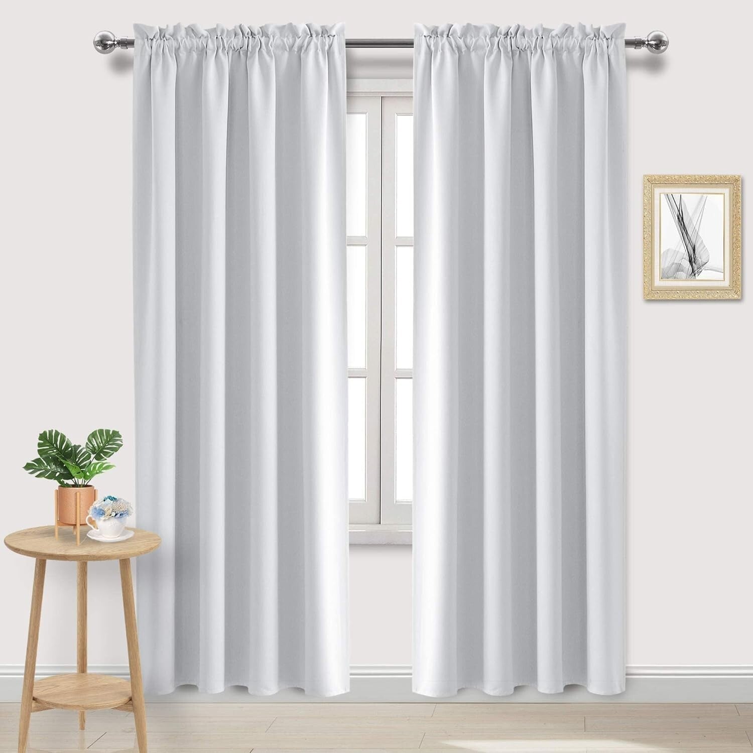 Modern White Curtains for Living Room - Thermal Insulated & Noise Reducing