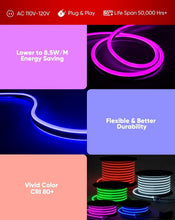 Load image into Gallery viewer, 82FT Waterproof LED RGB Neon Rope Lights with Remote - Expandable &amp; Cuttable