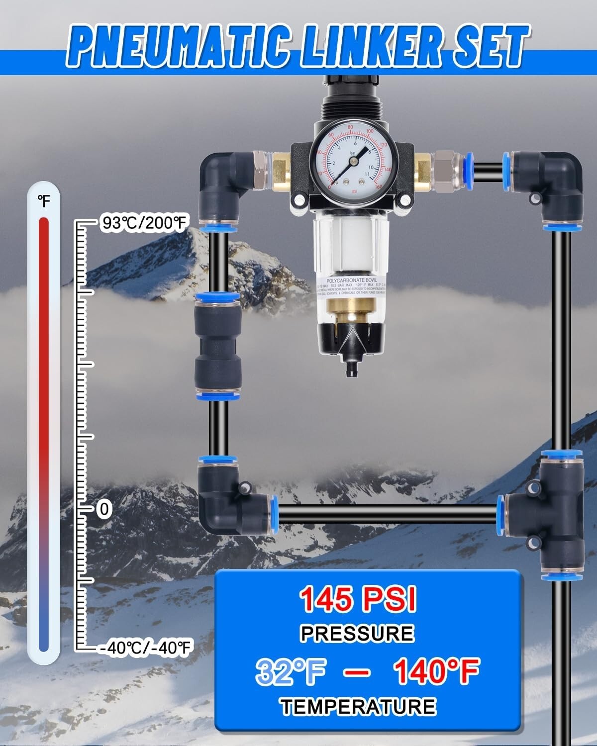 High-Pressure 116PCS Pneumatic Connector Kit & Accessories for DIY & Automotive