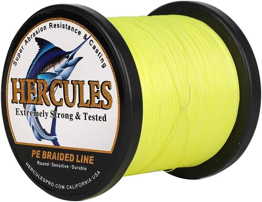 Fluorescent Yellow 80LB Braided Fishing Line - All-Season Performance & Strength
