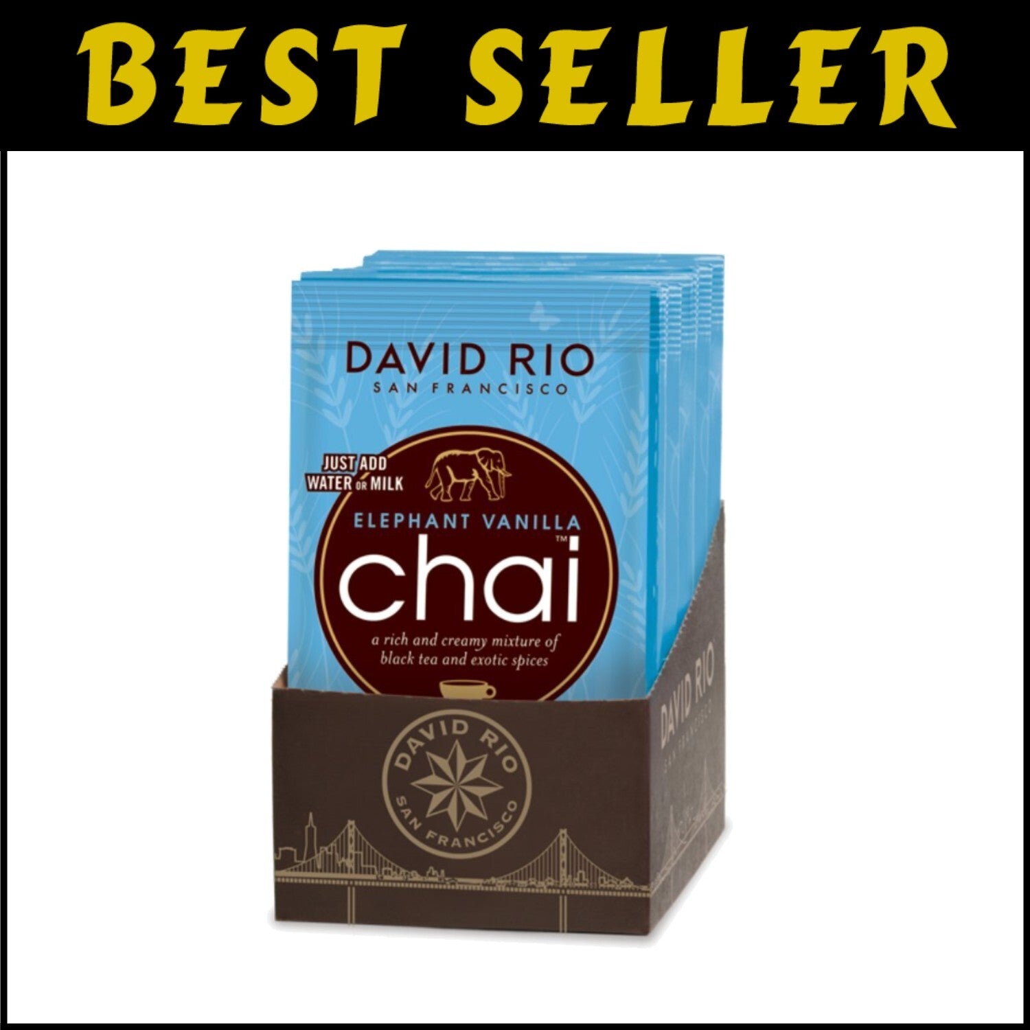 Elephant Vanilla Chai Tea Packets - 48 Single Serve 1.23 oz for Easy Enjoyment