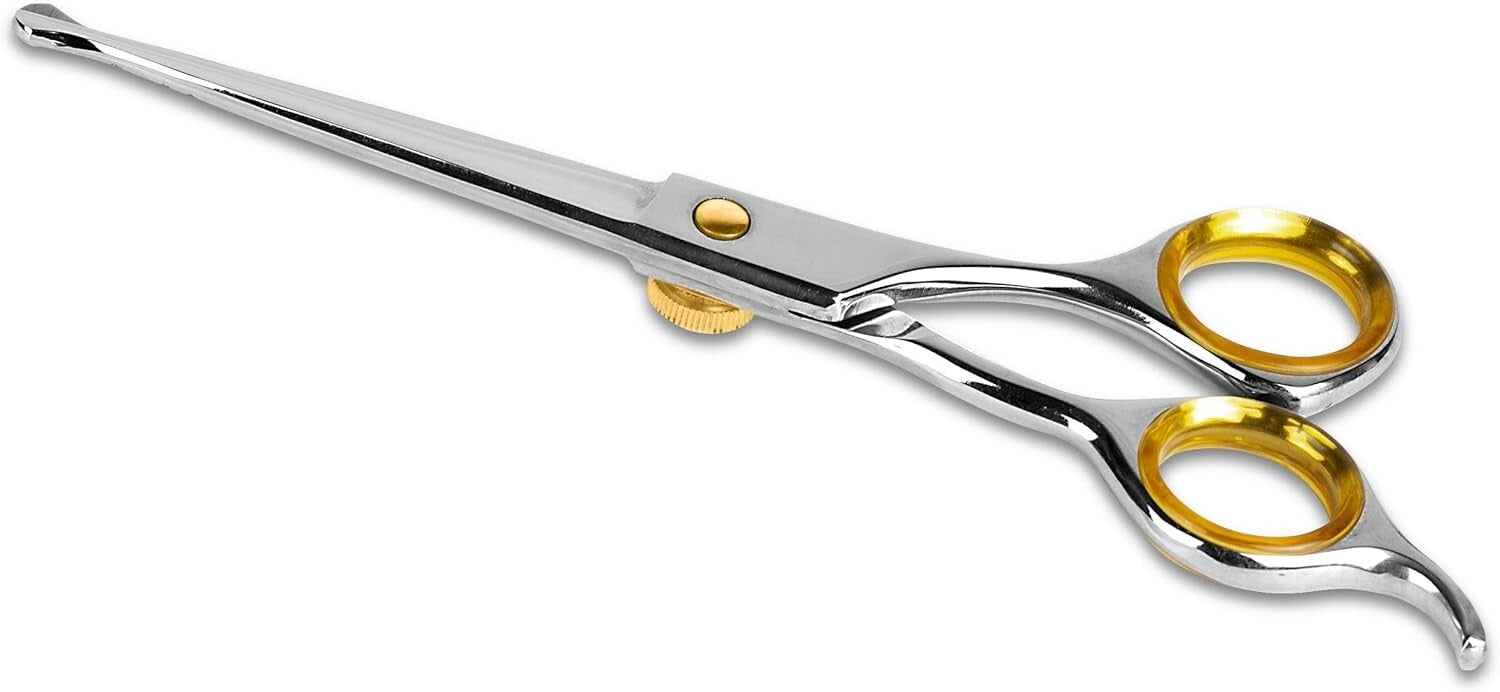 Lightweight 6.5" Gold Touch Dog Grooming Scissors - Perfect for Sensitive Areas
