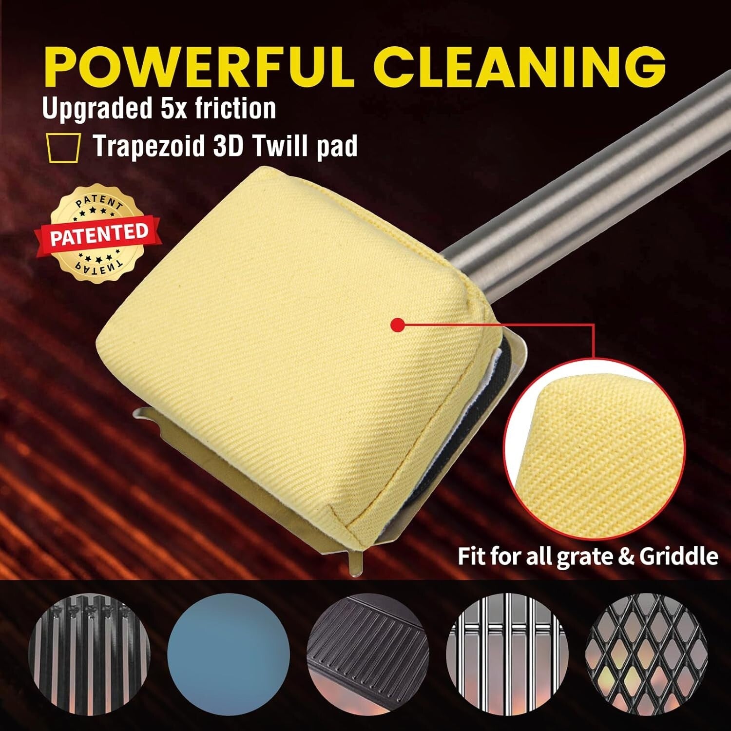 Yellow Bristle-Free Grill Brush with Replaceable Head - Ultimate Cleaning Tool