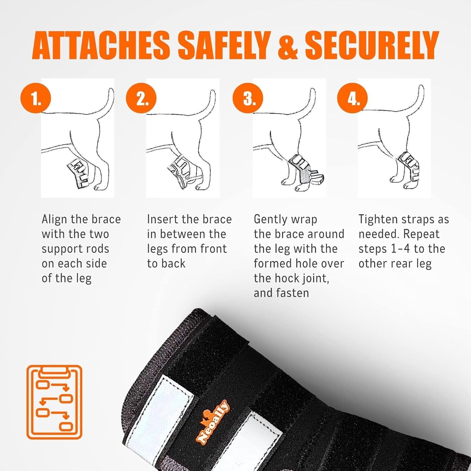 Large Dog Rear Leg Hock Brace - Comfortable Support for ACL & CCL Injuries