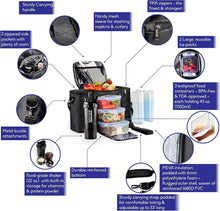 Load image into Gallery viewer, Durable Black Meal Prep Kit: Lunch Bag, Food Containers &amp; Ice Packs - BPA-Free