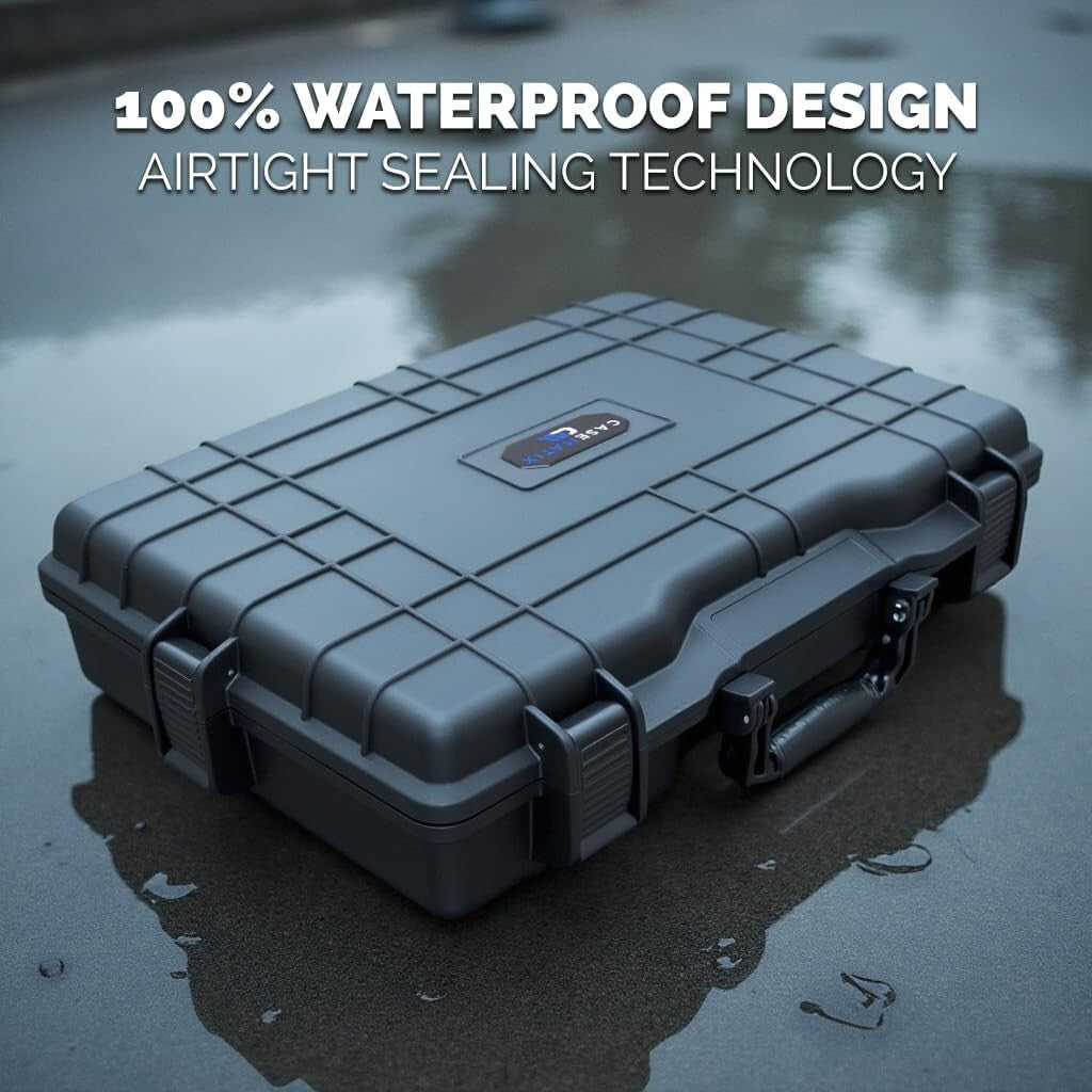 Durable Waterproof Hard Case with Foam for 15-17" Gaming Laptops - Secure Travel