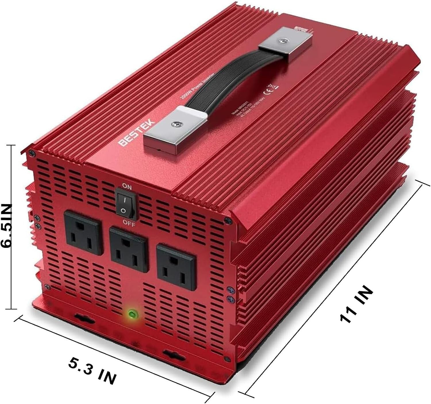 2000W Car Power Inverter with 3 AC Outlets - Durable for Camping & Outdoor Use