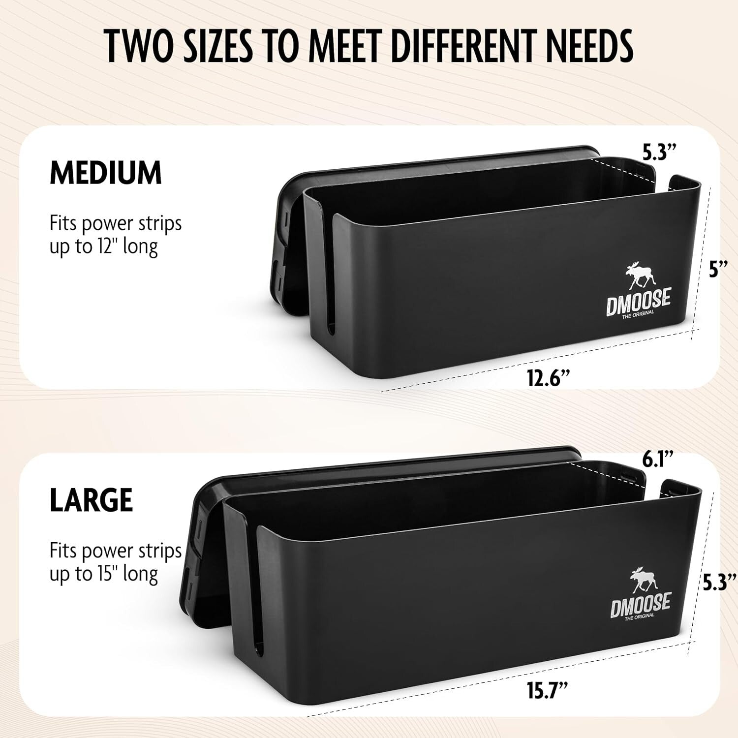 Stylish 2-Pack Desk & Floor Cable Management Boxes - Dust and Spill Protection