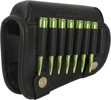 Load image into Gallery viewer, Lightweight Leather Cheek Rest with 8 Rifle Shell Holder for Optimal Accuracy