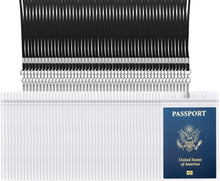 Load image into Gallery viewer, Durable Clear PVC 50-Pack Passport and ID Holders with Black Lanyards Included