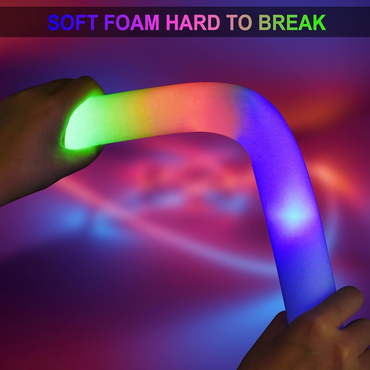 42 Pack LED Foam Glow Sticks - Three Flashing Modes for Unforgettable Parties