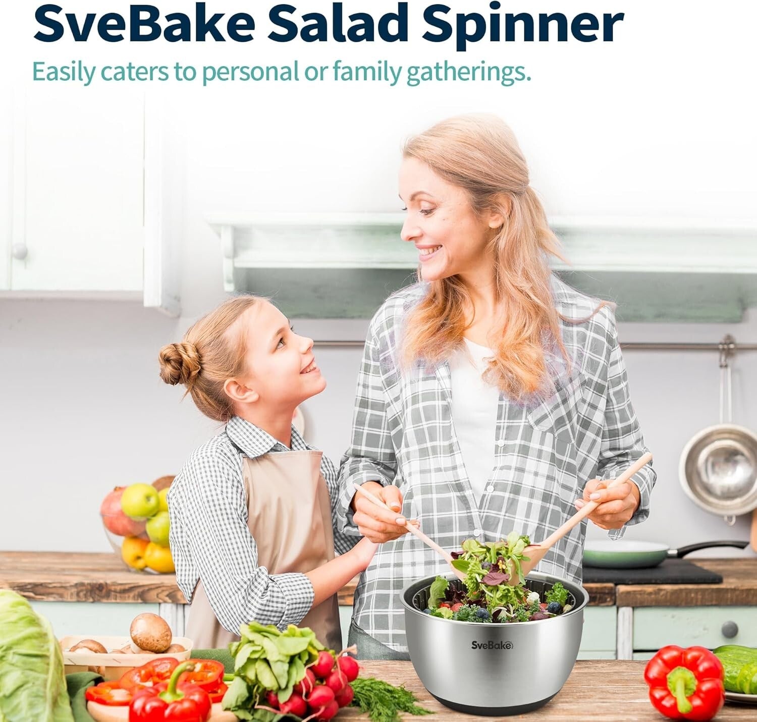 Dishwasher Safe Stainless Steel Salad Dryer with Precision Crank & Non-Slip Base