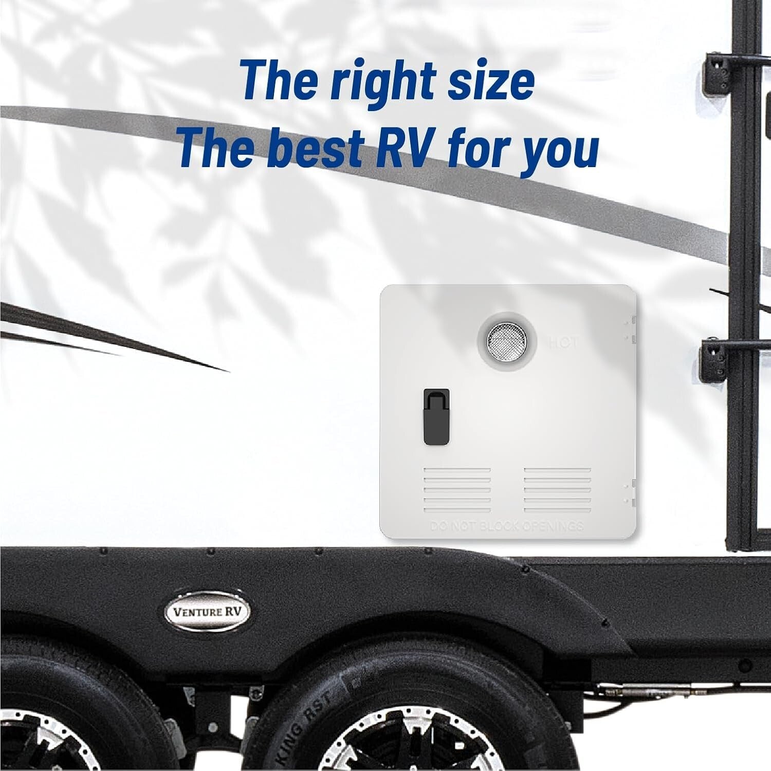 Durable Anti-Bump 15" x 15" RV Water Heater Door - Black Galvanized Steel