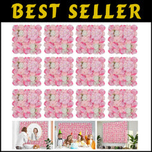 Load image into Gallery viewer, Stunning Pink Floral Wall Panels (12 Pieces) - Perfect for Weddings &amp; Parties