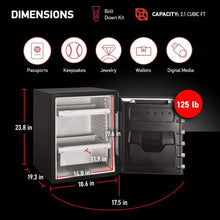 Load image into Gallery viewer, Spacious 2.05 Cu.Ft. Black Fireproof &amp; Waterproof Safe with Adjustable Shelves