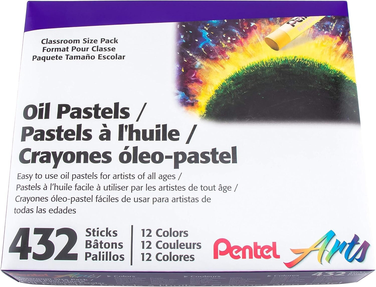 Durable Multi-Color Oil Pastels 432-Piece Set for Adult Artists - Easy to Blend
