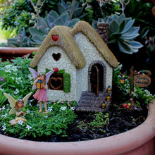 Load image into Gallery viewer, 7-Inch Water-Resistant Fairy Garden House Kit with Fairies &amp; Accessories