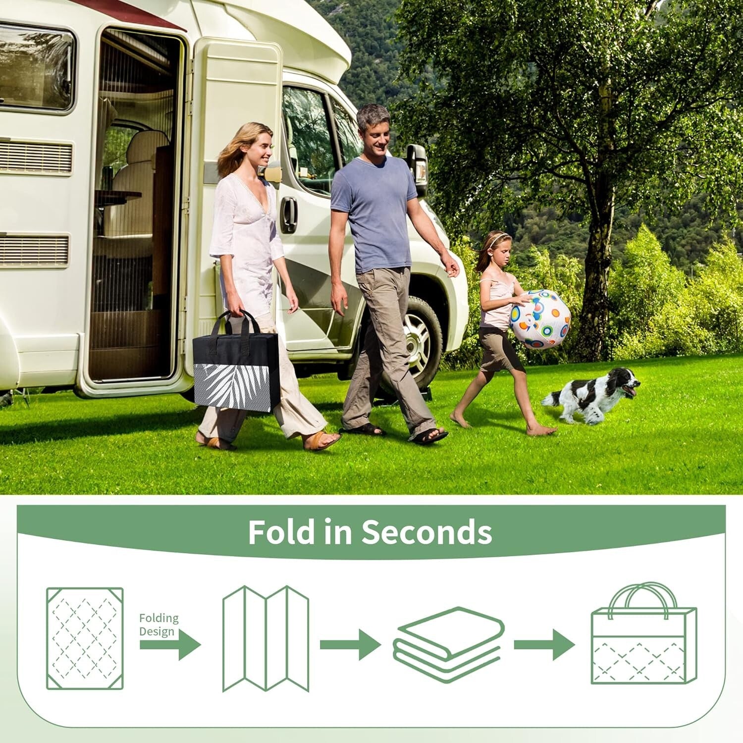 Versatile 9x12 Outdoor Carpet with Palm Leaf Design - Perfect for Decks &Picnics