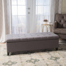 Load image into Gallery viewer, Pillow Soft Grey Fabric Ottoman with Hidden Storage - Perfect for Any Room