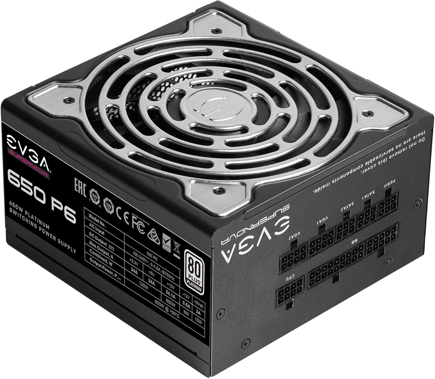 Efficient Supernova 650 P6 80 PLUS Platinum Power Supply - 10-Year Warranty