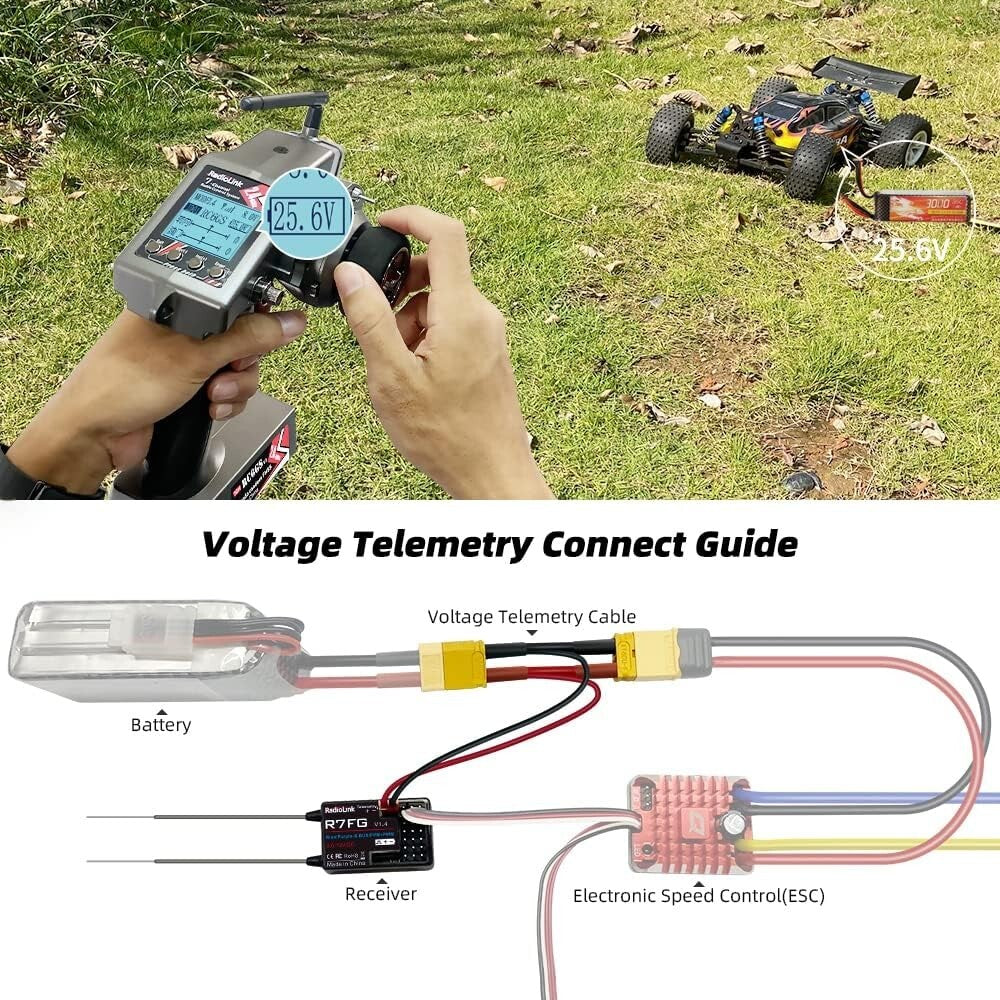 Durable Waterproof Telemetry RC Transmitter with 1900ft Range & Custom Channels