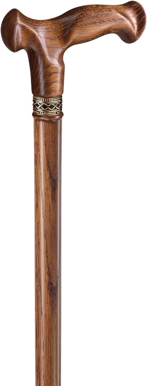 39-Inch Hardwood Oak Cane for Men & Women - Fashionable, Comfortable Walking Aid