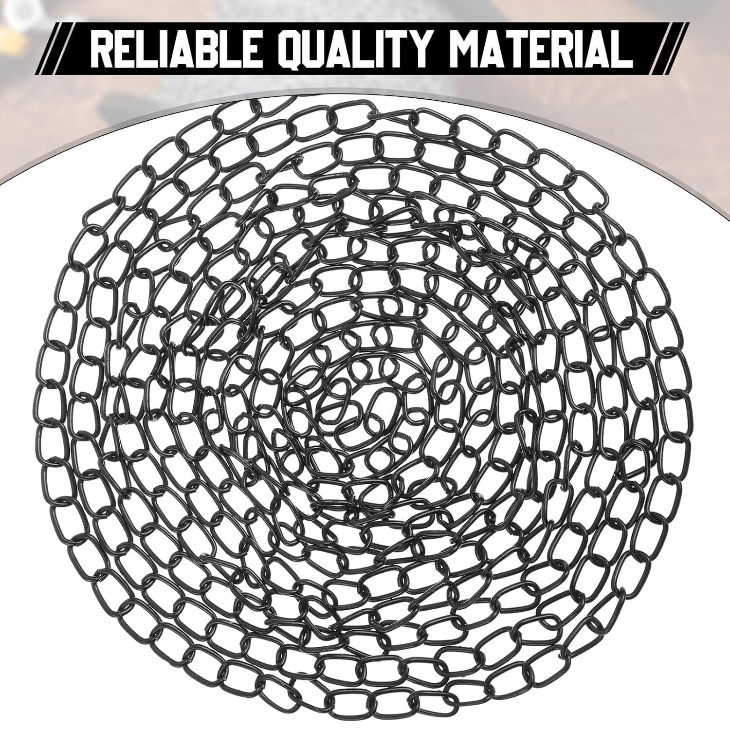 300ft Durable Galvanized Steel Jack Chain in Elegant Black for Versatile Hanging