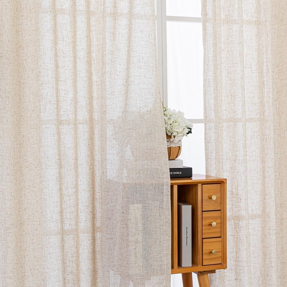 Elegant Pinch Pleat Light Brown Curtains 50"W X 96"L - Farmhouse Chic Design