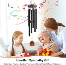 Load image into Gallery viewer, Serene 37-Inch Black Aluminum Wind Chimes - Perfect for Outdoor Relaxation