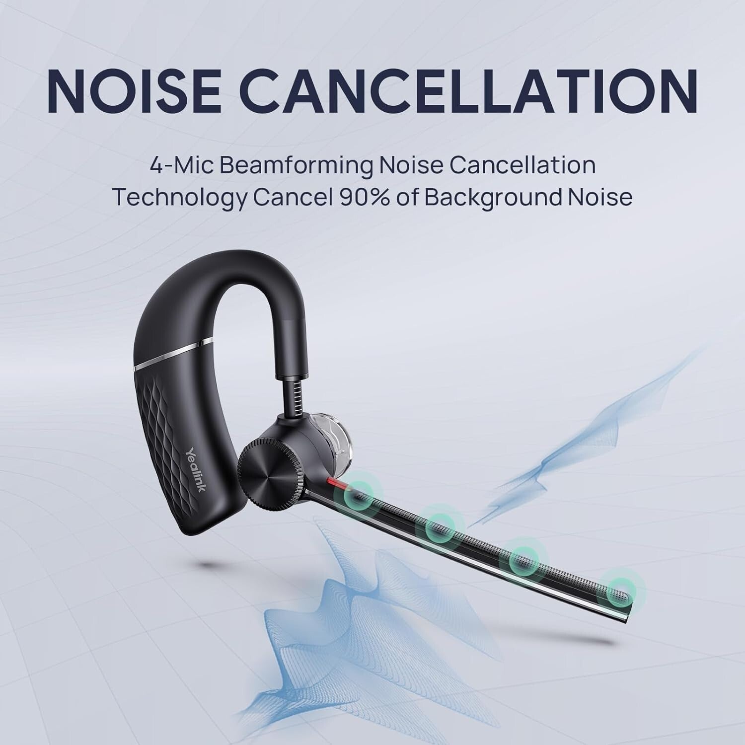 Teams Certified Bluetooth Headset with USB Dongle & Noise Cancelling Mics